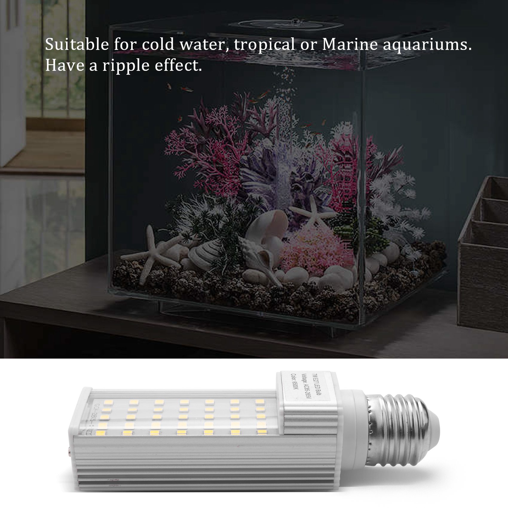 Aquarium Plant Light - A56P-Fishpod Beyaz Bitki Akvaryumu 7W Büyütme